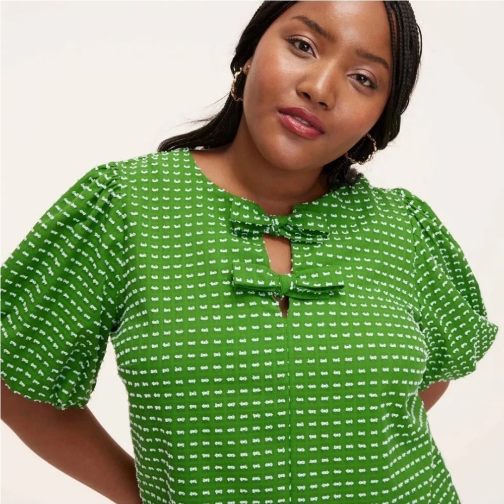 Kate Spade for Target Green Puff Sleeve Top — BNWT